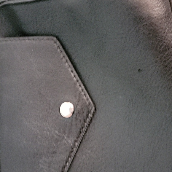 Jacket Purse Backpack Style Black Faux Leather - Picture 10 of 11